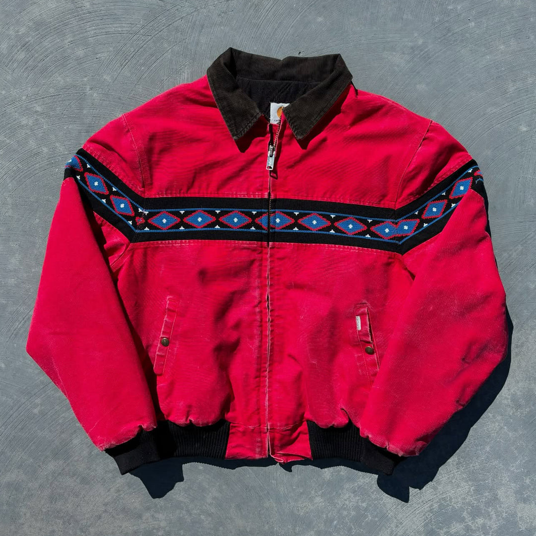 Vintage Tribal Lined Zip-Up Jacket