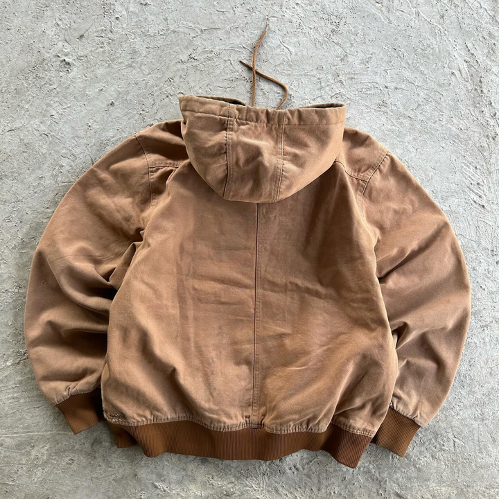 Vintage Zip-Up Lined Hooded Jacket