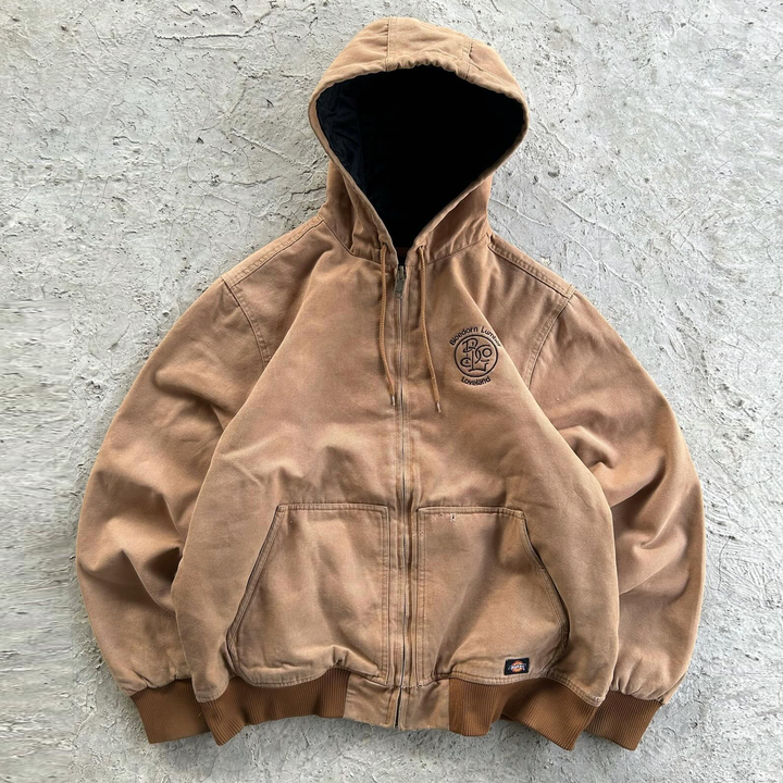 Vintage Zip-Up Lined Hooded Jacket