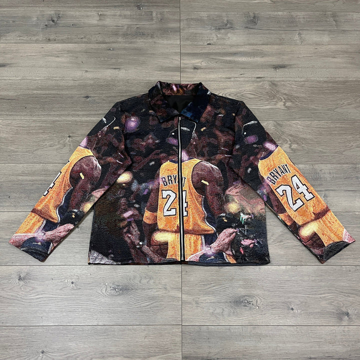 Personalized Basketball Print Long Sleeve Zipped Jacket