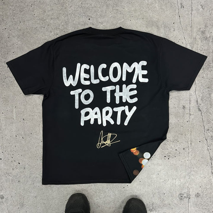 Welcome To The Party Print Short Sleeve T-Shirt