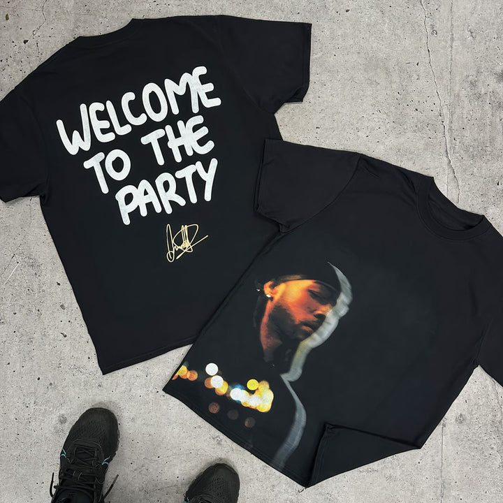 Welcome To The Party Print Short Sleeve T-Shirt