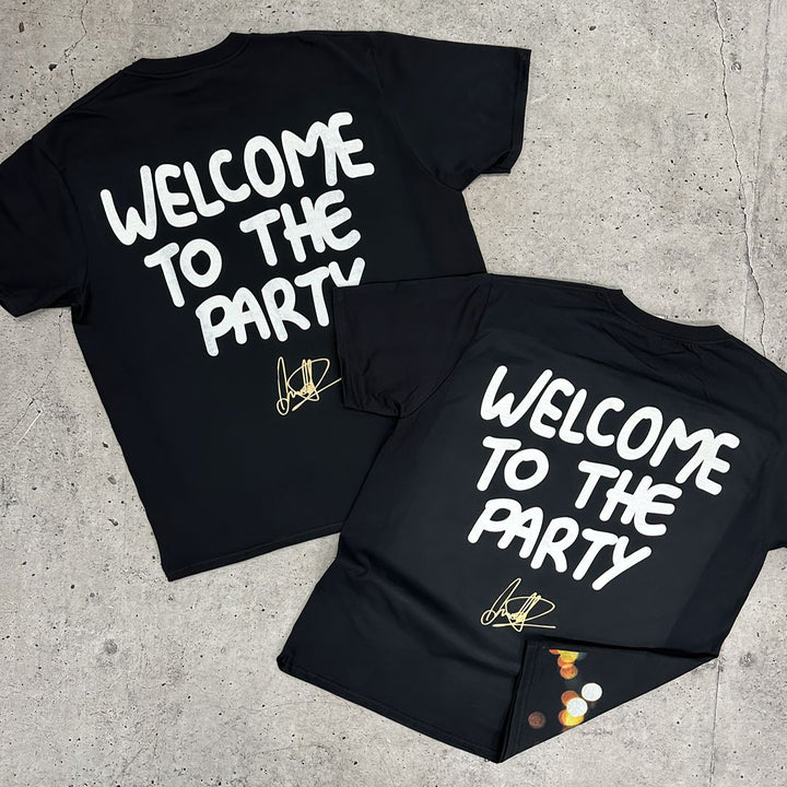 Welcome To The Party Print Short Sleeve T-Shirt