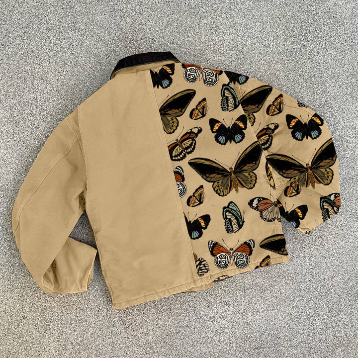 Butterfly lapel fleece jacket