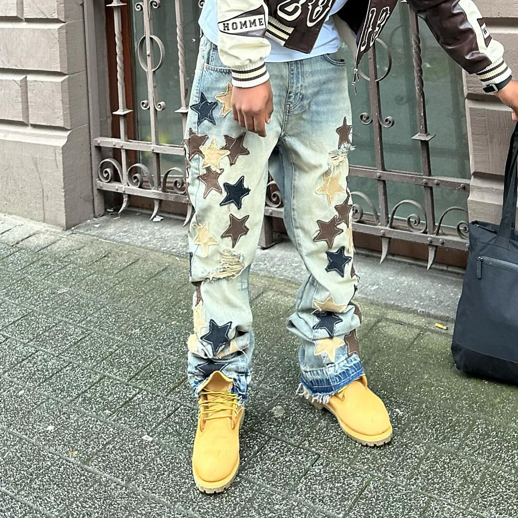 Retro personality street style jeans