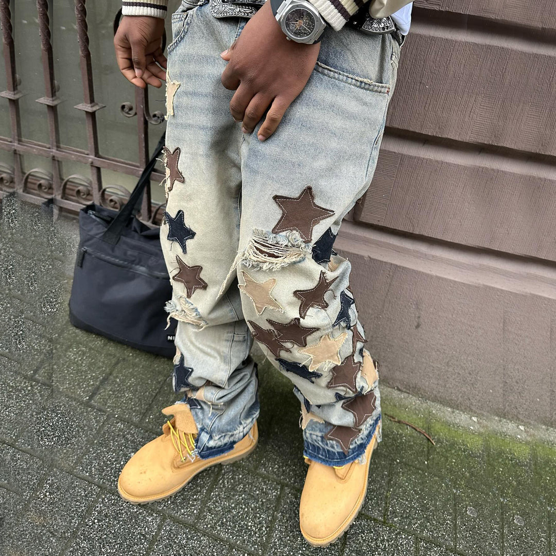 Retro personality street style jeans