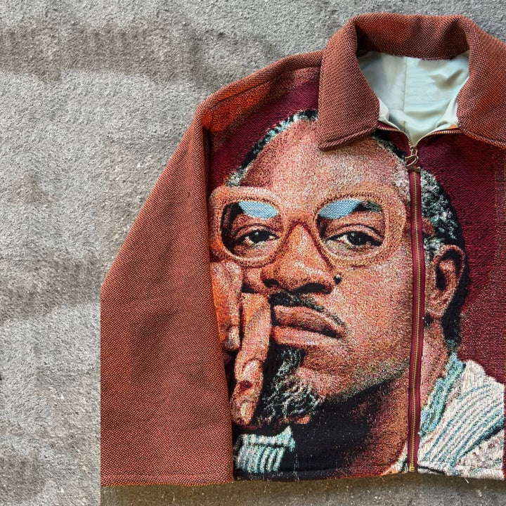 Hip Hop Rap Zip-Up Tapestry Jacket