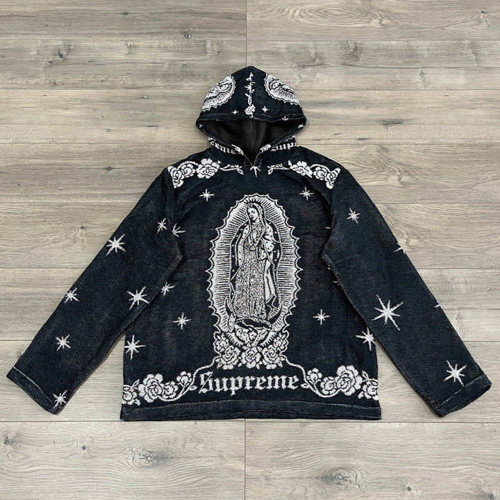 Virgin Mary Print Long Sleeve Hoodies