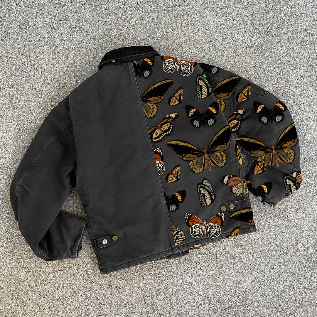 Butterfly lapel fleece jacket