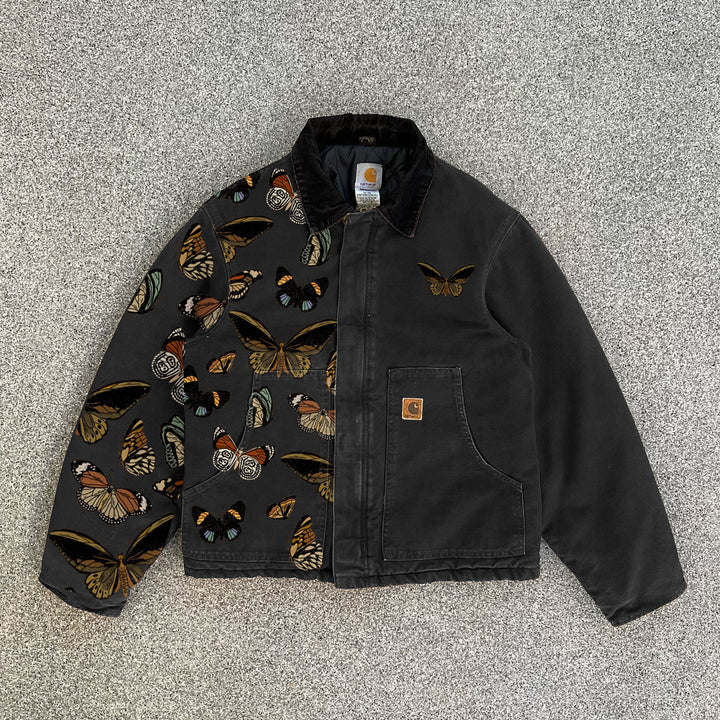 Butterfly lapel fleece jacket