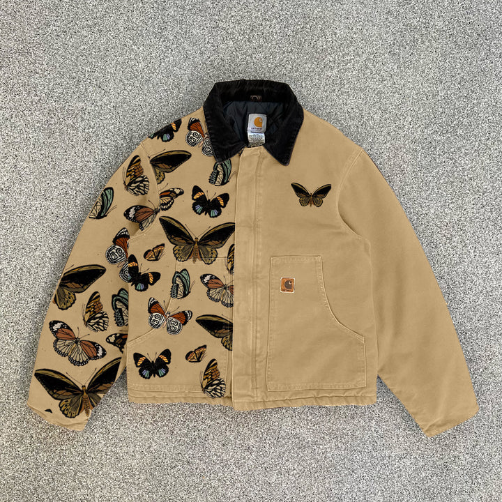 Butterfly lapel fleece jacket