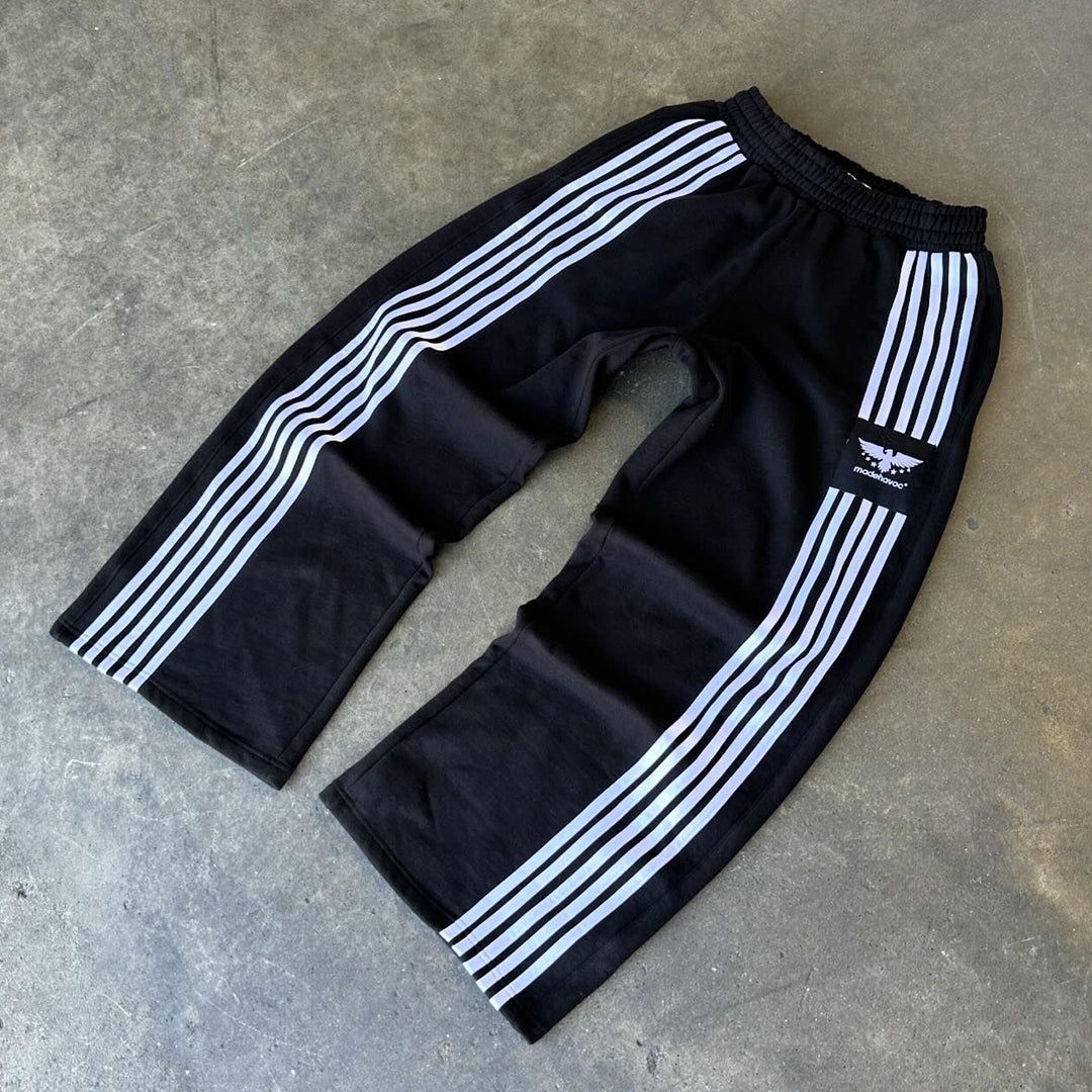 Casual street striped personality trousers