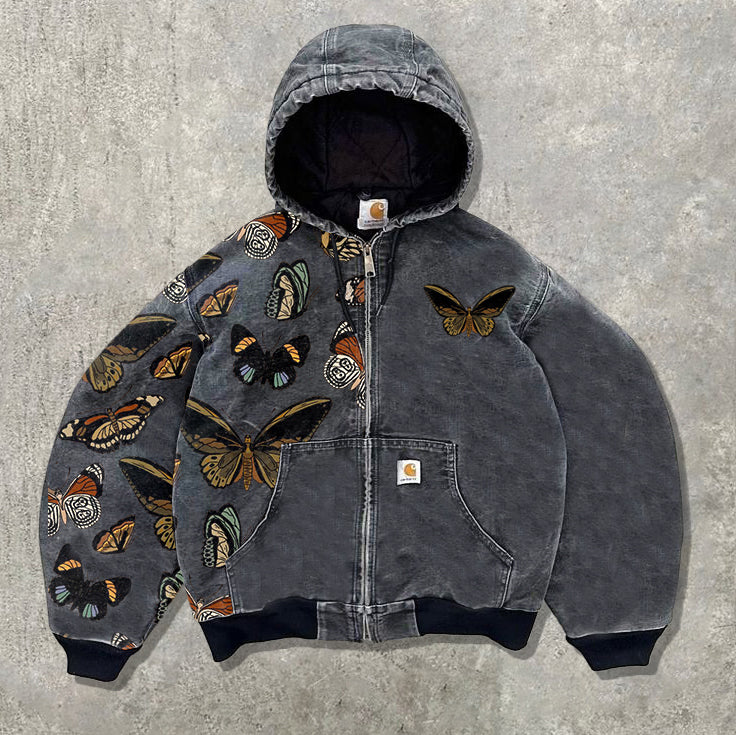 Street Butterfly Pattern Fleece Jacket