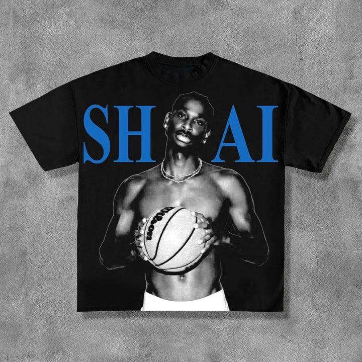 Basketball Figures Shai Print Short Sleeve T-Shirt