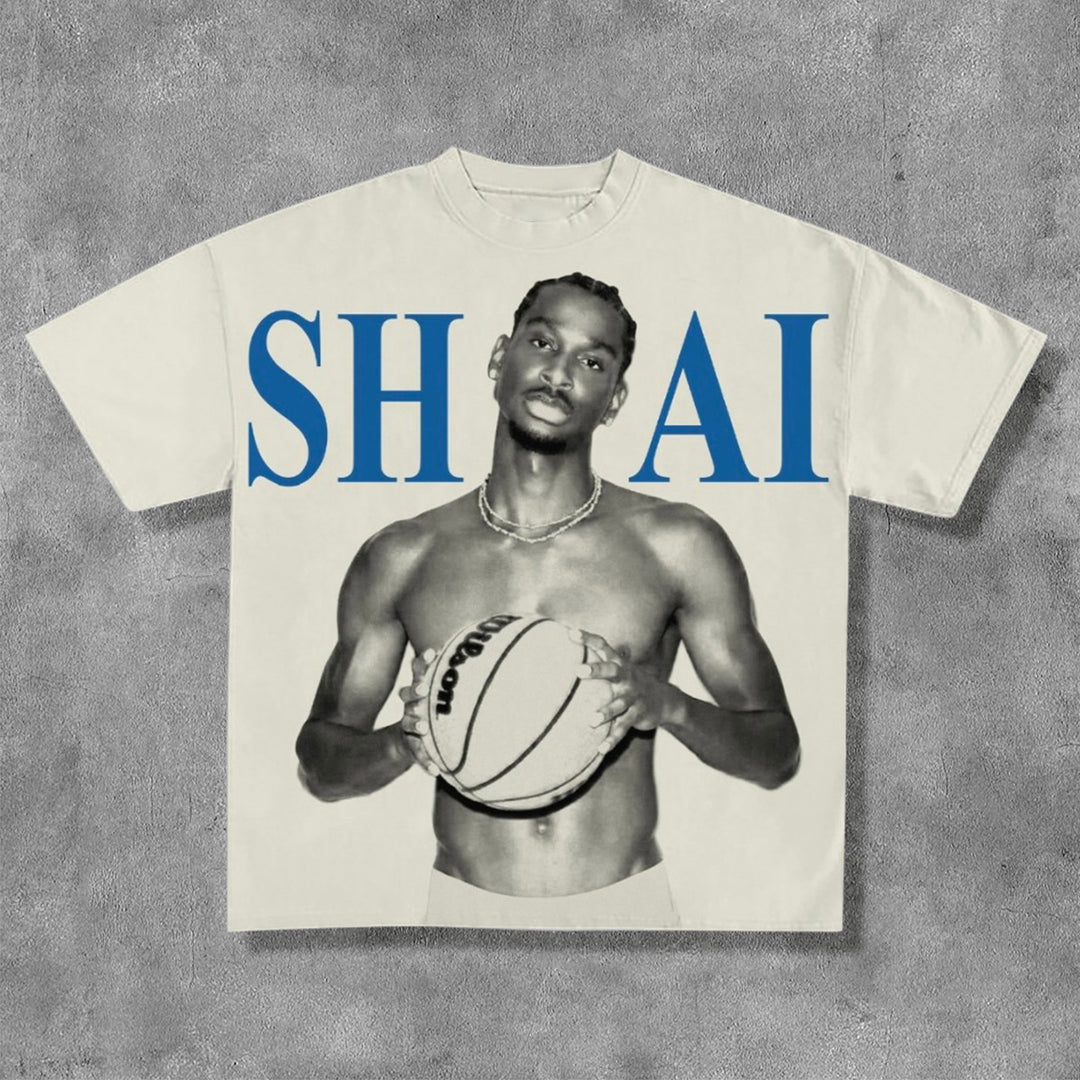 Basketball Figures Shai Print Short Sleeve T-Shirt