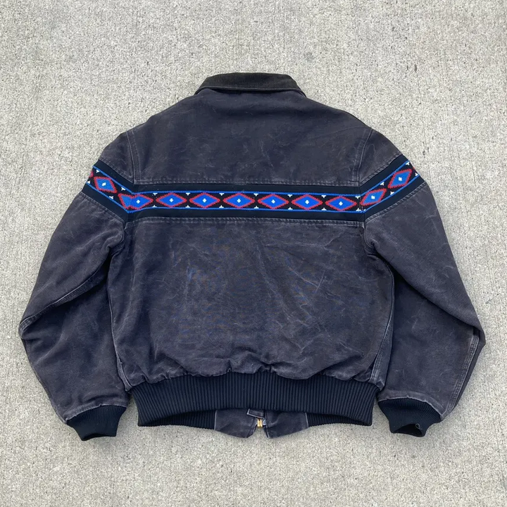 Vintage Tribal Lined Zip-Up Jacket