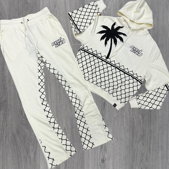 Stylish Coconut Tree Pattern Hoodie Set