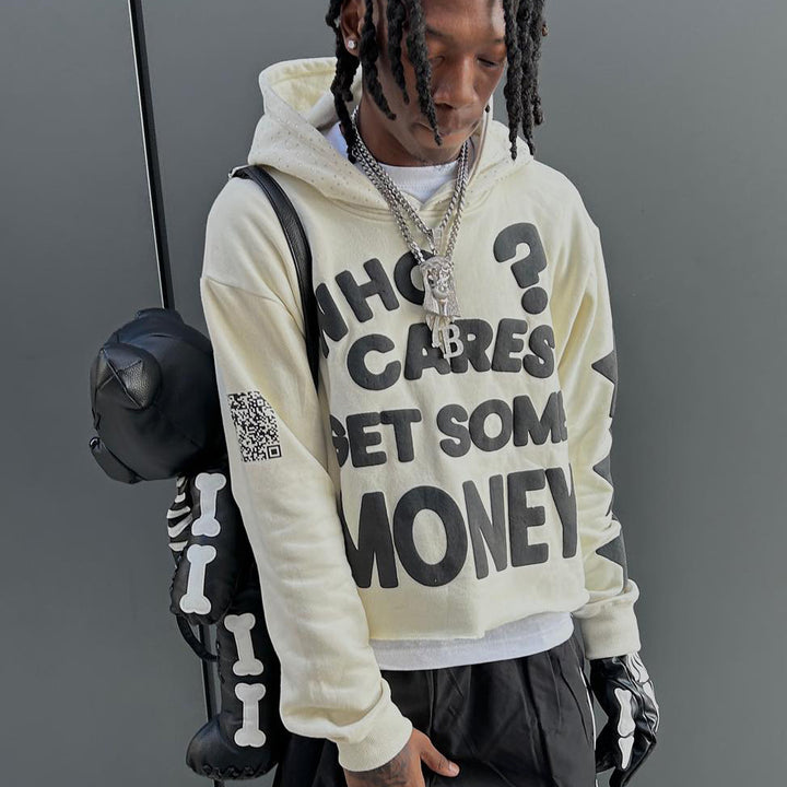 Fuck Money Printed Casual Street Hoodie