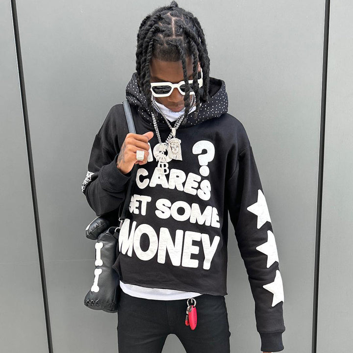 Fuck Money Printed Casual Street Hoodie