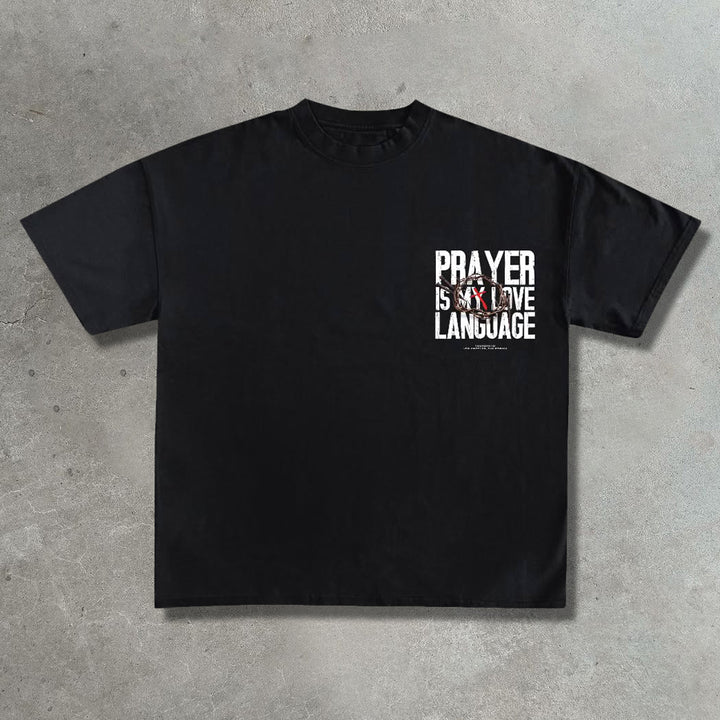 Prayer is my love language casual print T-shirt