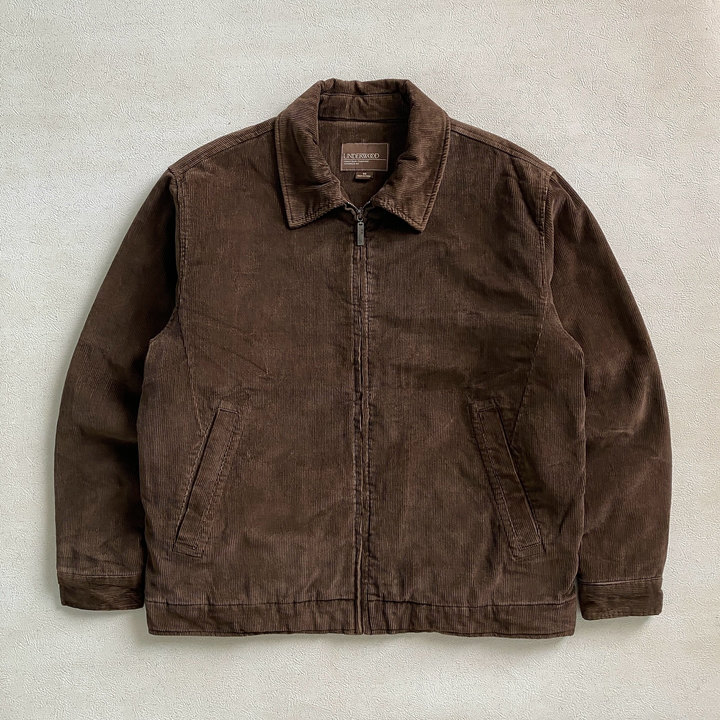 Solid Corduroy Zip-Up Jacket