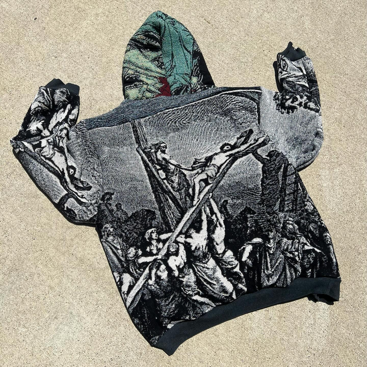 Vintage Personalized Jesus Tapestry Hoodie