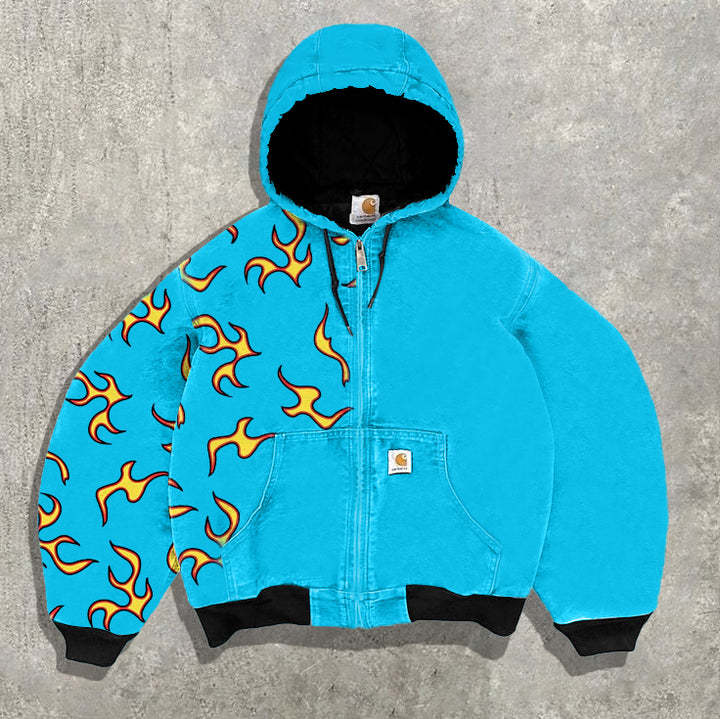 Street Lightning Pattern Fleece Jacket