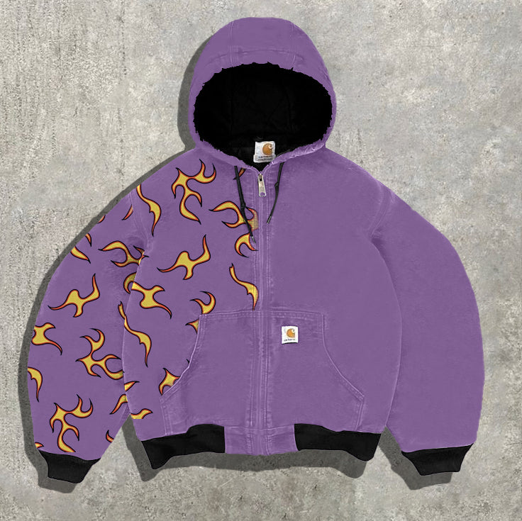 Street Lightning Pattern Fleece Jacket