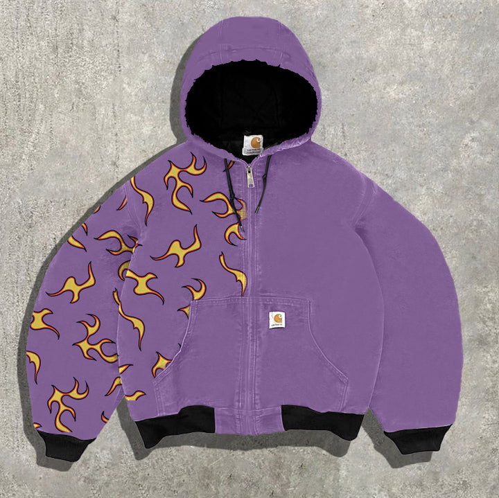 Street Lightning Pattern Fleece Jacket