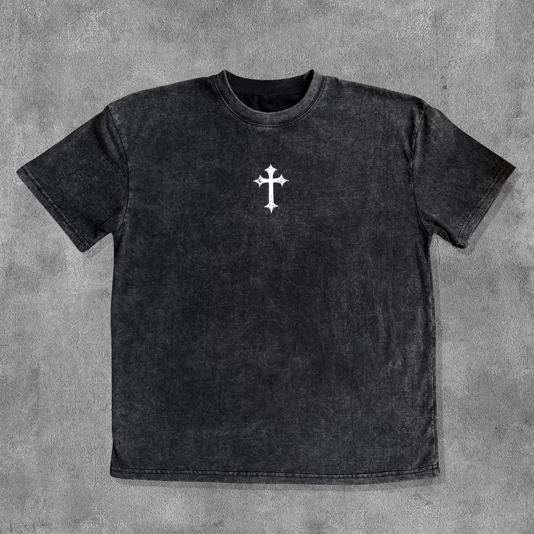 Jesus Is King Washed Distressed Short Sleeve T-Shirt