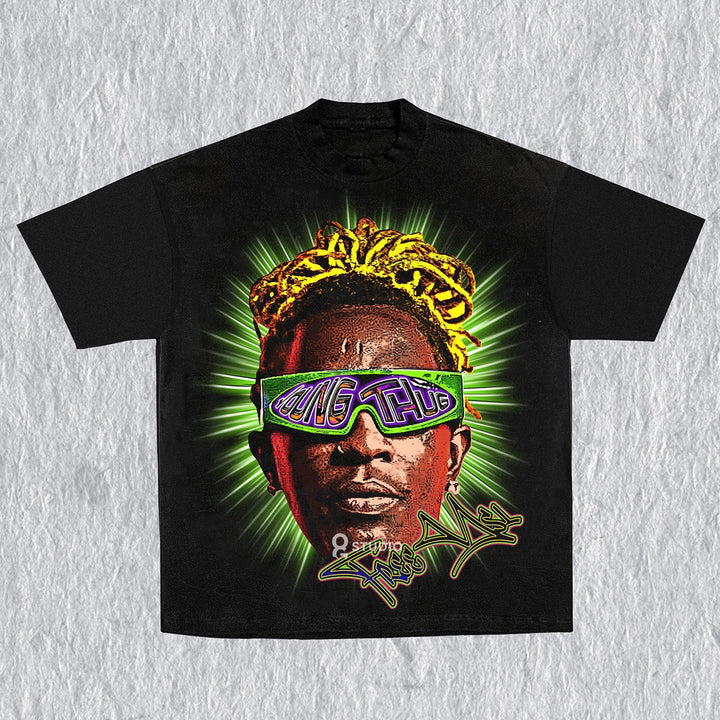 Casual Street Hip-Hop Rap King Printed T-shirt