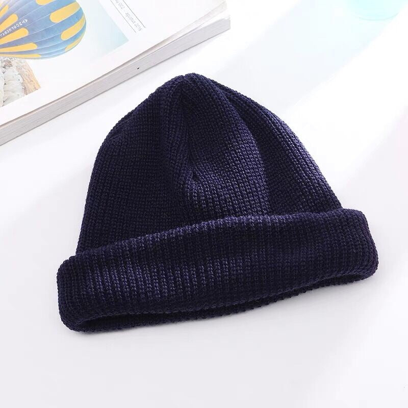 Men's Korean style autumn and winter short knitted hat Baotou cross-border wool hat women's warm landlord melon-shaped hat