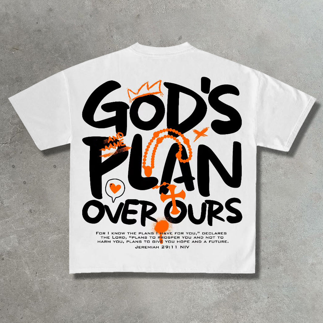 God's Plan Casual Street Print T-Shirt