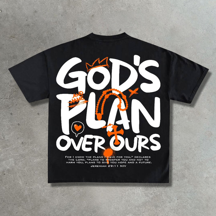 God's Plan Casual Street Print T-Shirt