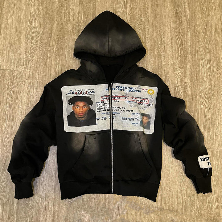 Hip Hop Rap ID Zip-Up Hoodie