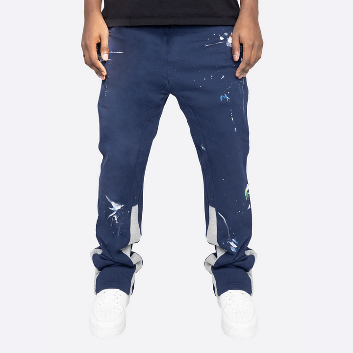 Casual Paint Splatter Flare Sweatpants Trousers