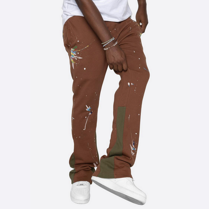 Casual Paint Splatter Flare Sweatpants Trousers