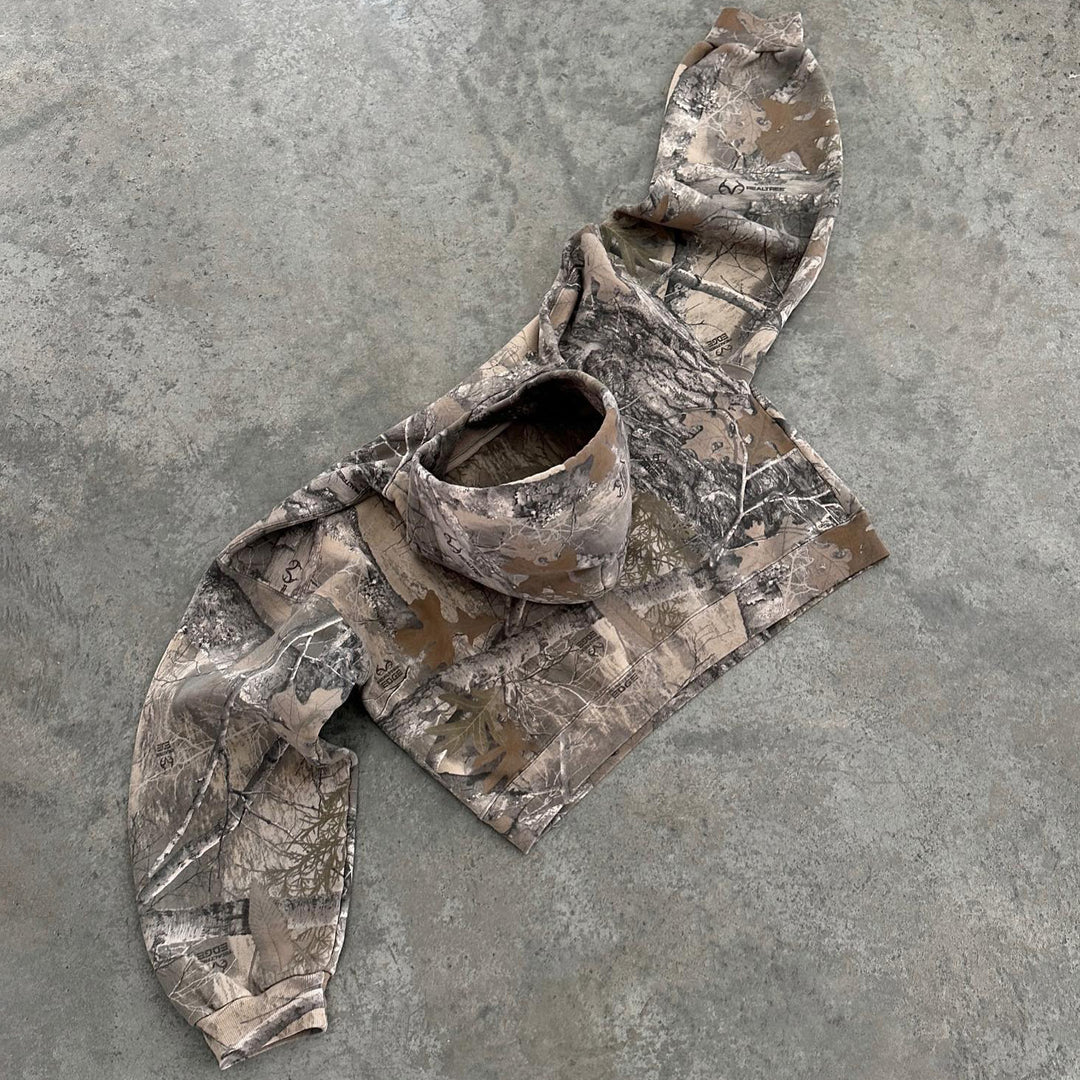 Forest Camouflage Print Long Sleeve Hoodies