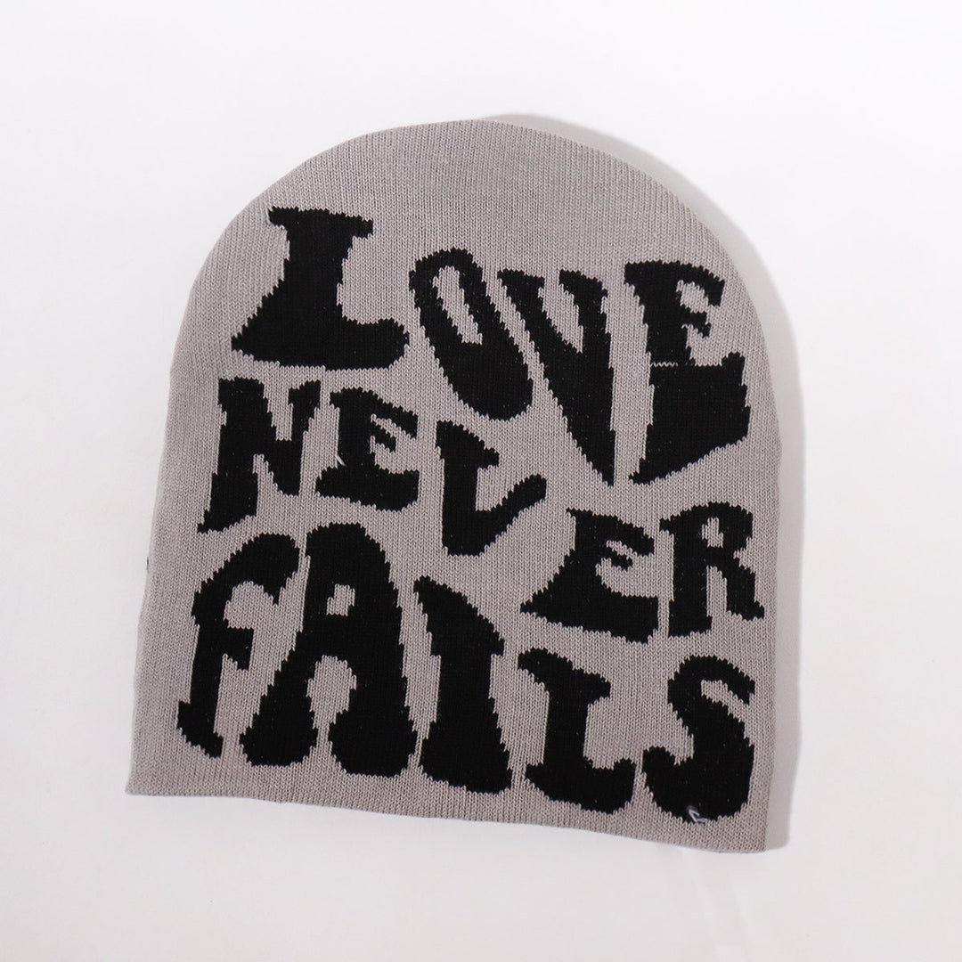 Casual WE letter single-sided knitted hat