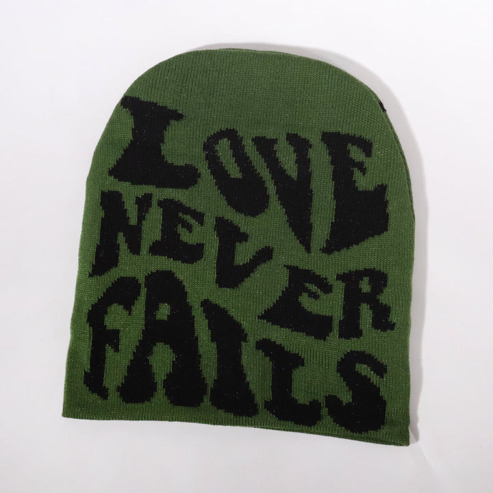 Casual WE letter single-sided knitted hat