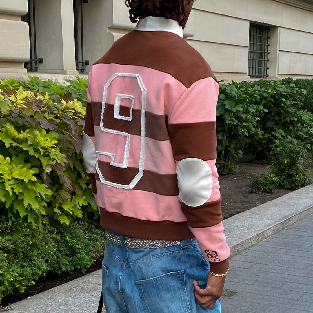 Sage Stripe Casual Vintage Rugby Polo