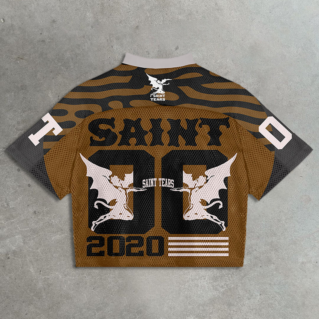 Saint casual street mesh patchwork jersey