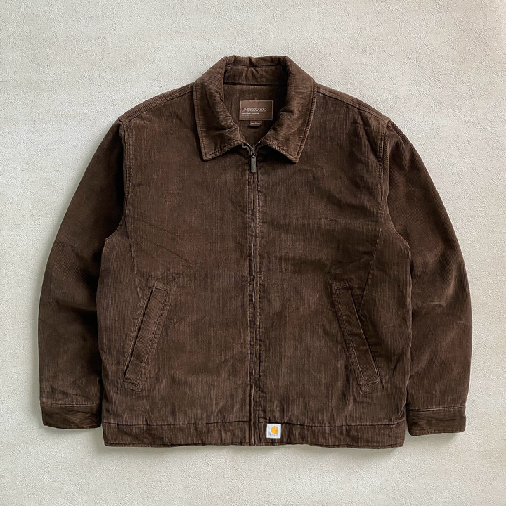 Solid Corduroy Zip-Up Jacket