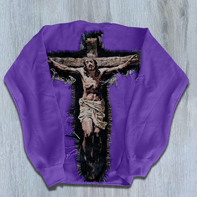 Vintage Crew Neck Tapestry Christian Sweatshirt