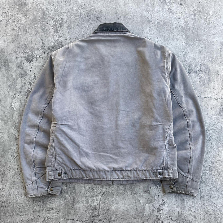 Vintage distressed fleece lapel jacket