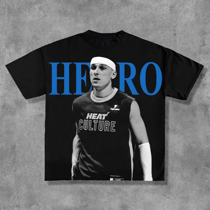 Basketball Figures Herro Print Short Sleeve T-Shirt