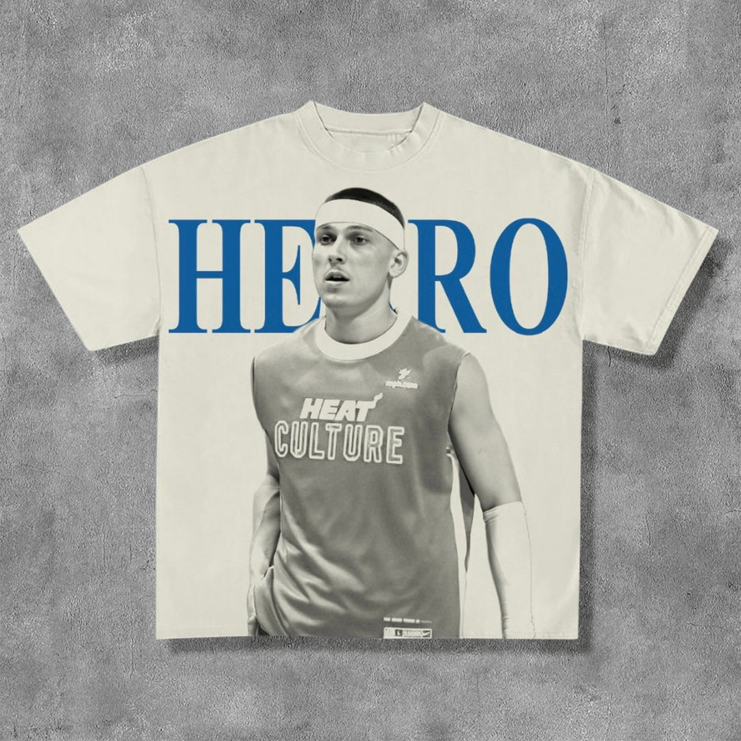 Basketball Figures Herro Print Short Sleeve T-Shirt