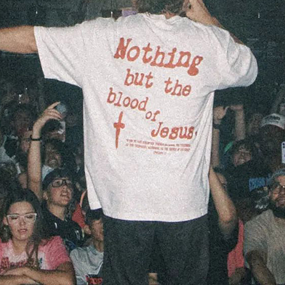 Nothing But The Blood Of Jesus Print Short Sleeve T-Shirt