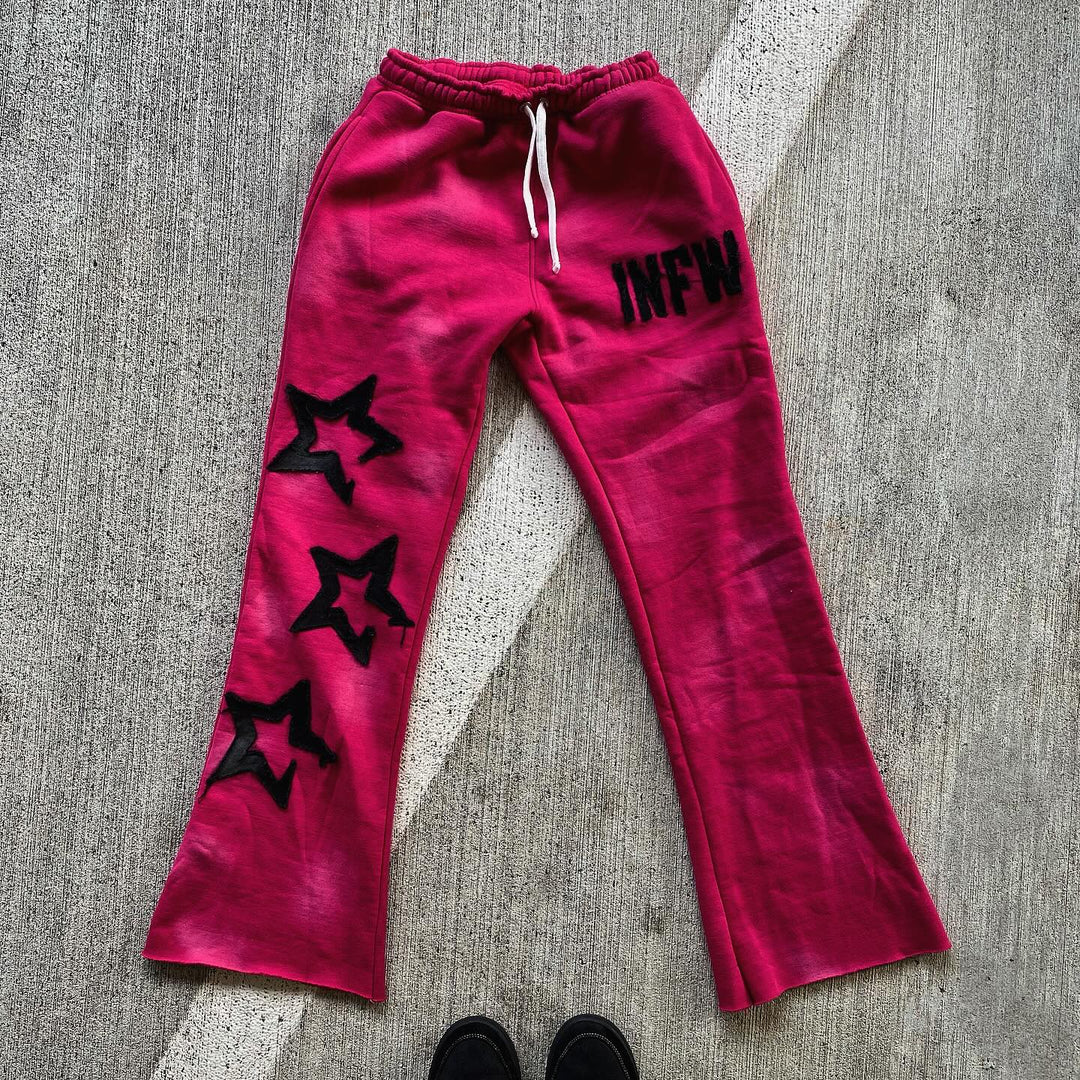 Applique Embroidery Casual Street Pants