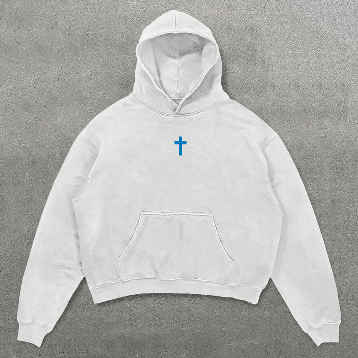 Jesus Saves Print Long Sleeve Hoodies